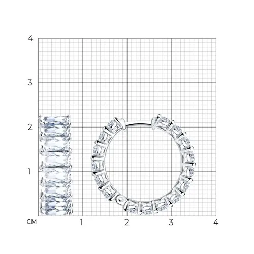 Cercei Creole din argint cu Cubic Zirconia Incolor