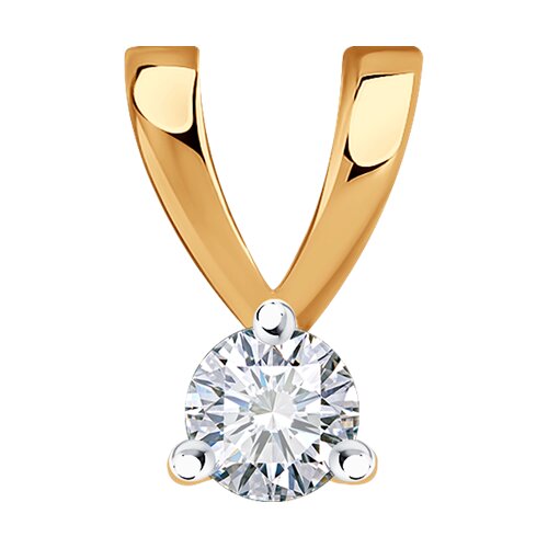 Подвеска из красного золота с камнями Бриллиант