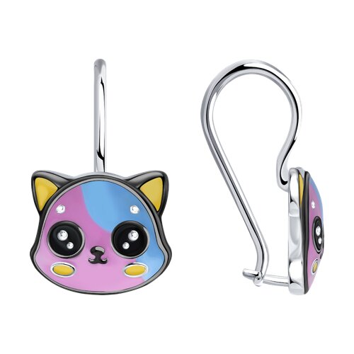 Cercei din argint  cu pietre Emailare