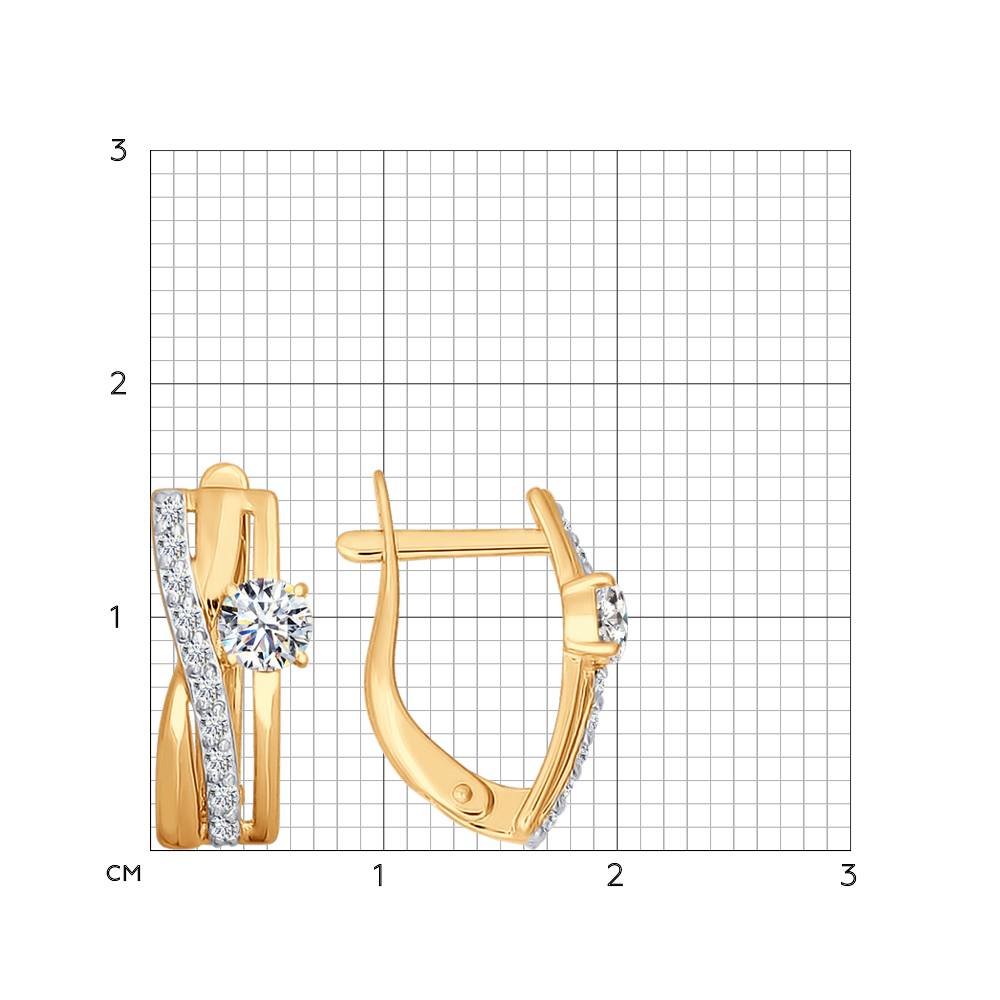 Cercei din aur roșu cu pietre Cubic Zirconia Incolor