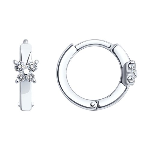 Cercei Creole din argint  cu pietre Cubic Zirconia Incolor