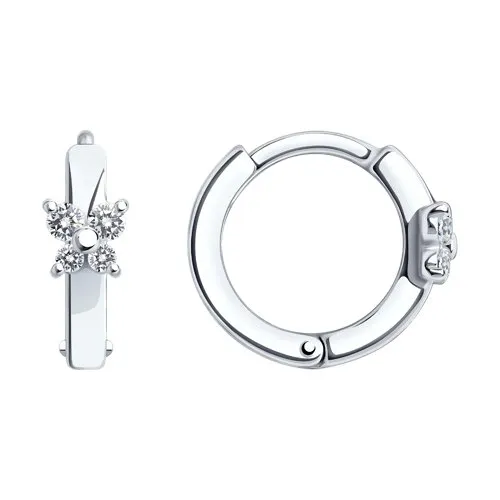 Cercei Creole din argint cu Cubic Zirconia Incolor