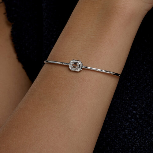 Браслет из белого золота с камнями Бриллиант, Горный хрусталь