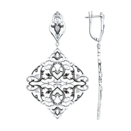 Cercei Suspendați din argint cu Cubic Zirconia Incolor