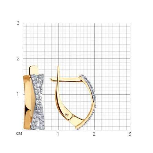 Cercei din aur roșu cu Cubic Zirconia Incolor