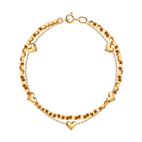 Браслет Love из красного золота без камней