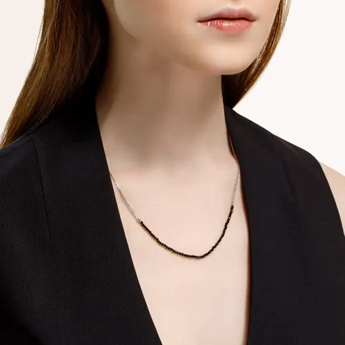 Colier din argint cu Spinel natural, Fir transparent