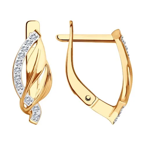 Cercei din aur roșu cu Cubic Zirconia Incolor