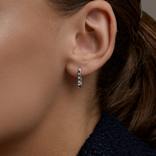 Серьги Конго из серебра с камнями Бриллиант