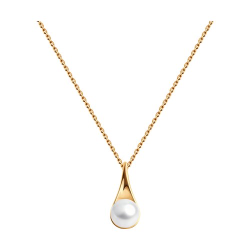 Колье из красного золота с камнями Жемчуг белый