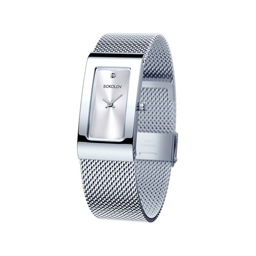 Ceas din otel  cu pietre Cubic zirconia