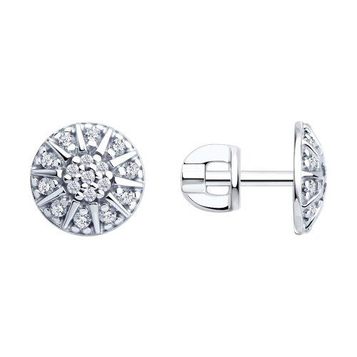 Cercei Pusete din argint  cu pietre Cubic Zirconia Incolor