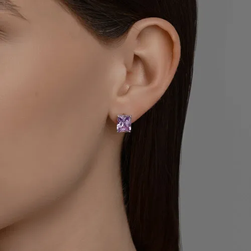 Cercei Pusete din argint cu Cubic Zirconia Liliachiu