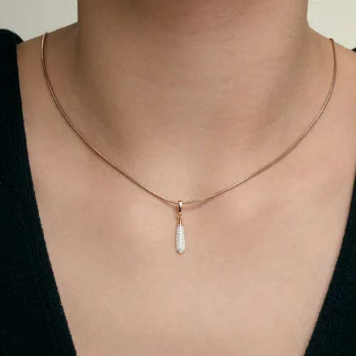 Pandantiv din aur roșu cu Cubic Zirconia Incolor