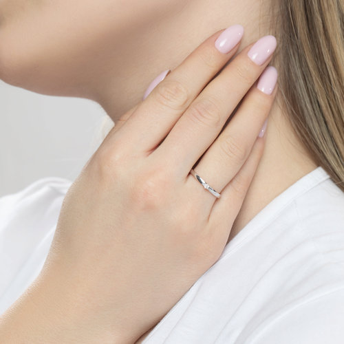 Inel din aur alb și roșu cu pietre Diamant