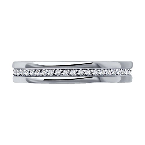 Verighetă din aur alb cu pietre Diamant