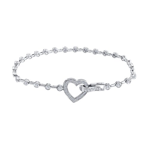 Браслет Love из белого золота с камнями Бриллиант