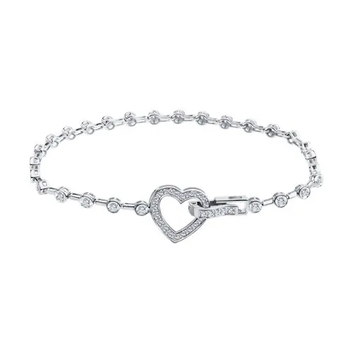 Браслет Love из белого золота с камнями Бриллиант