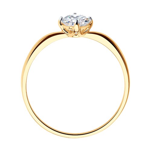 Кольцо из красного золота с камнями Фианит