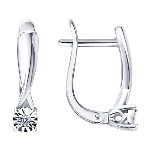 Cercei din argint  cu pietre Diamant