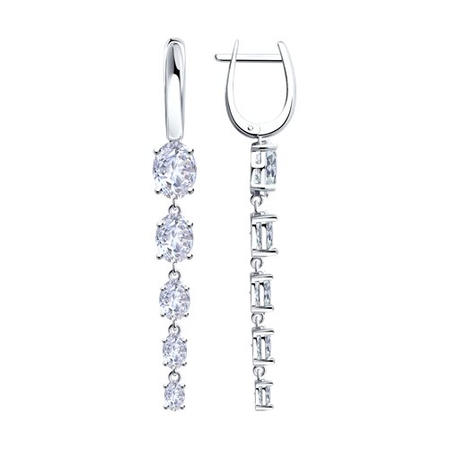Cercei Suspendați din argint  cu pietre Cubic Zirconia Incolor