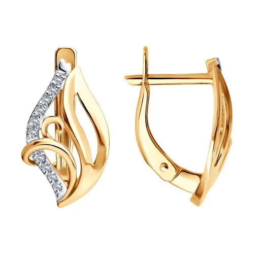Cercei din aur roșu cu Cubic Zirconia Incolor