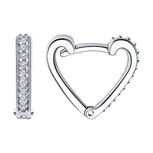 Cercei Creole din argint  cu pietre Cubic Zirconia Incolor