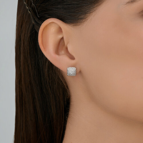 Cercei Pusete din argint  cu pietre Cubic Zirconia Incolor