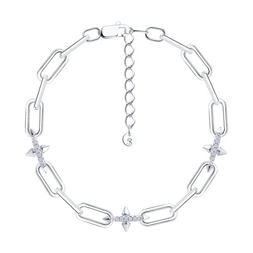 Браслет из серебра с камнями Фианит