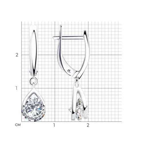 Cercei Suspendați din argint cu Cubic Zirconia Incolor