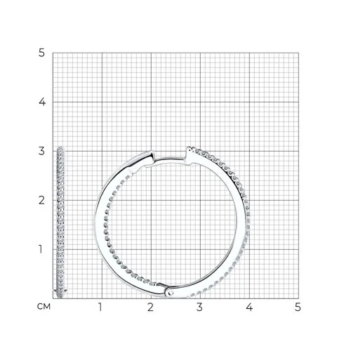 Cercei Creole din argint cu Cubic Zirconia Incolor