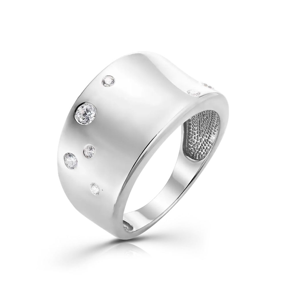 Inel din aur alb cu Cubic Zirconia Incolor