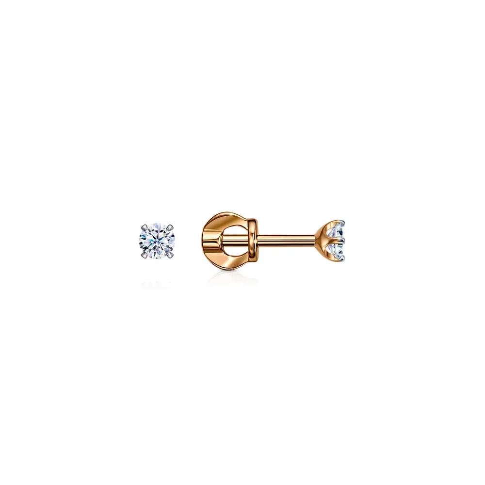 Cercei Pusete din aur alb cu Cubic Zirconia Incolor