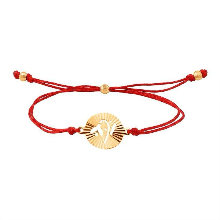 Браслет из красного золота с камнями Текстиль