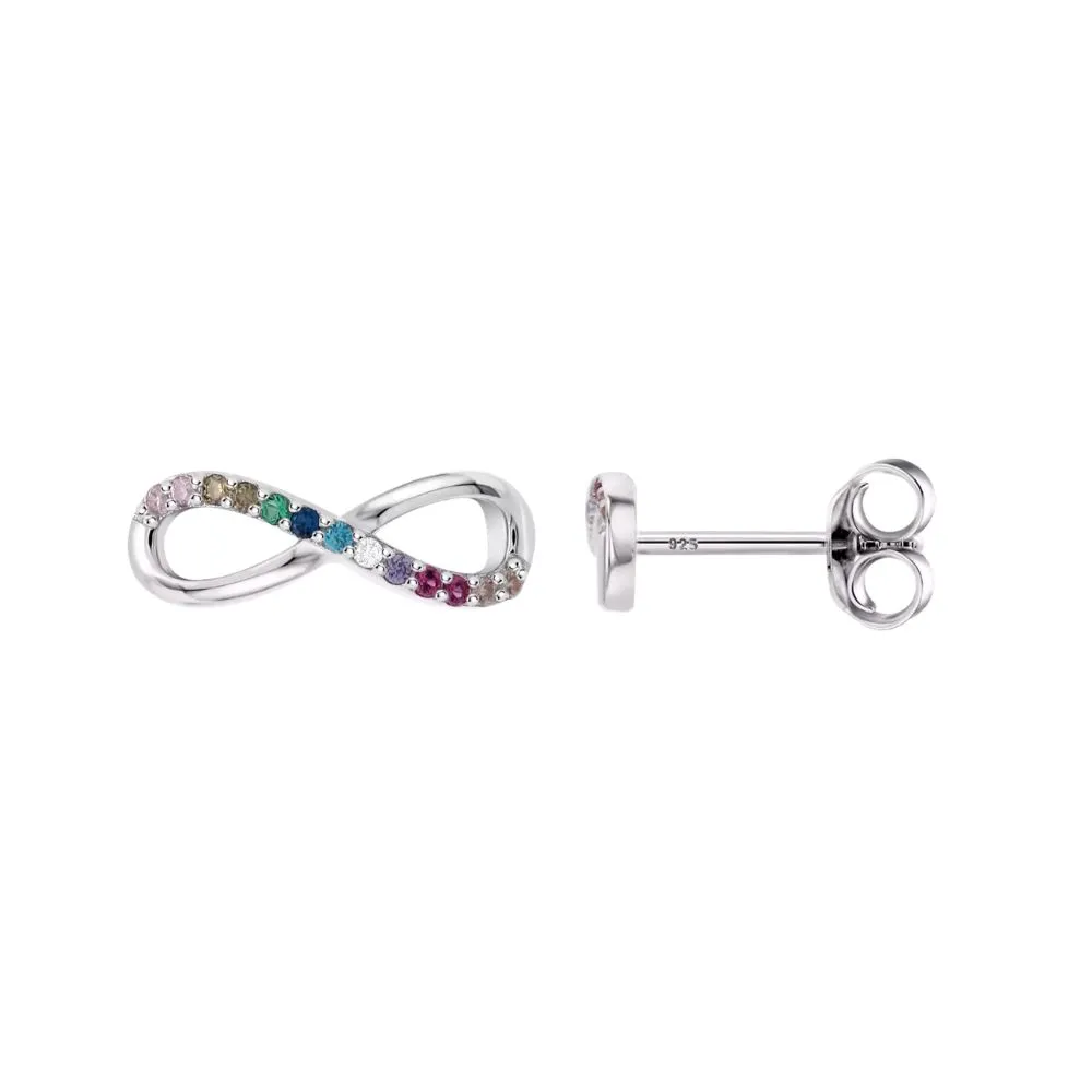 Cercei Pusete din argint cu Cubic Zirconia Multicoloră