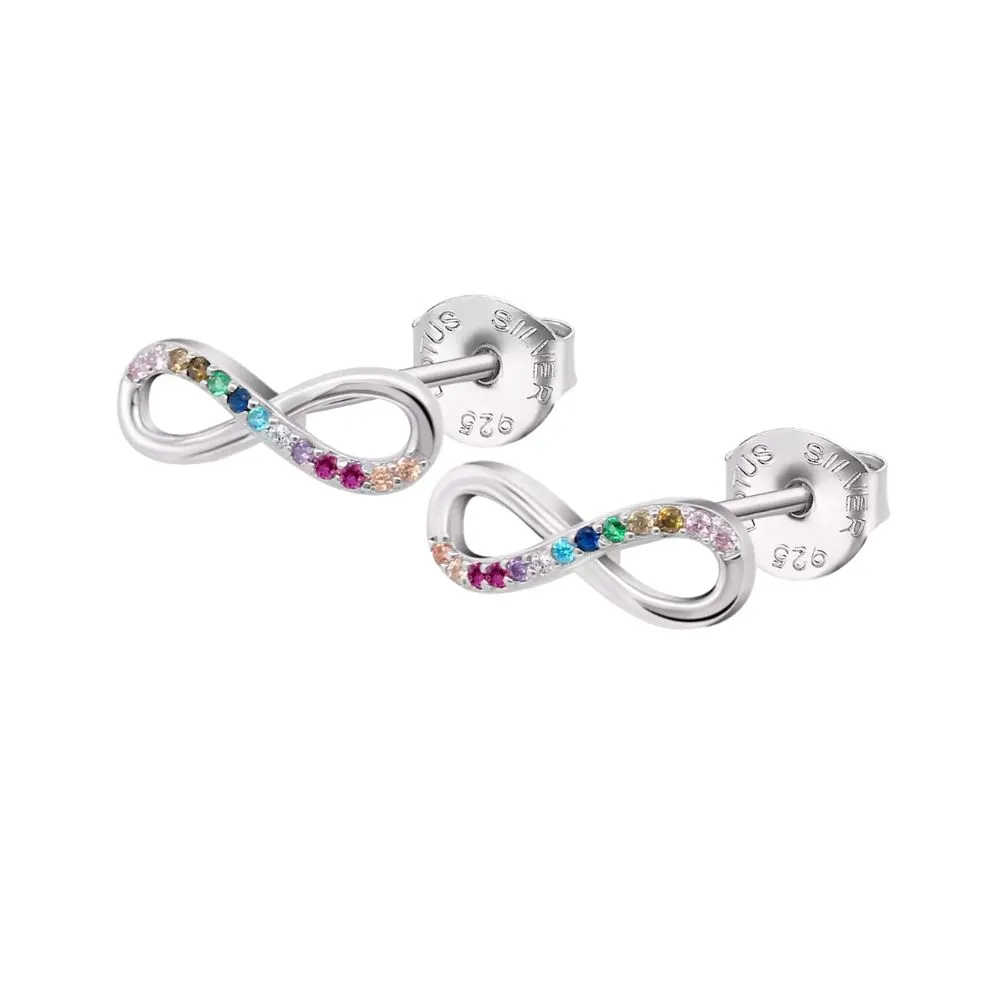 Cercei Pusete din argint cu Cubic Zirconia Multicoloră