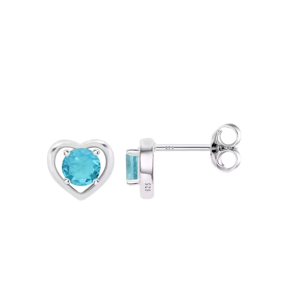 Cercei Pusete din argint cu Cubic Zirconia Albastru
