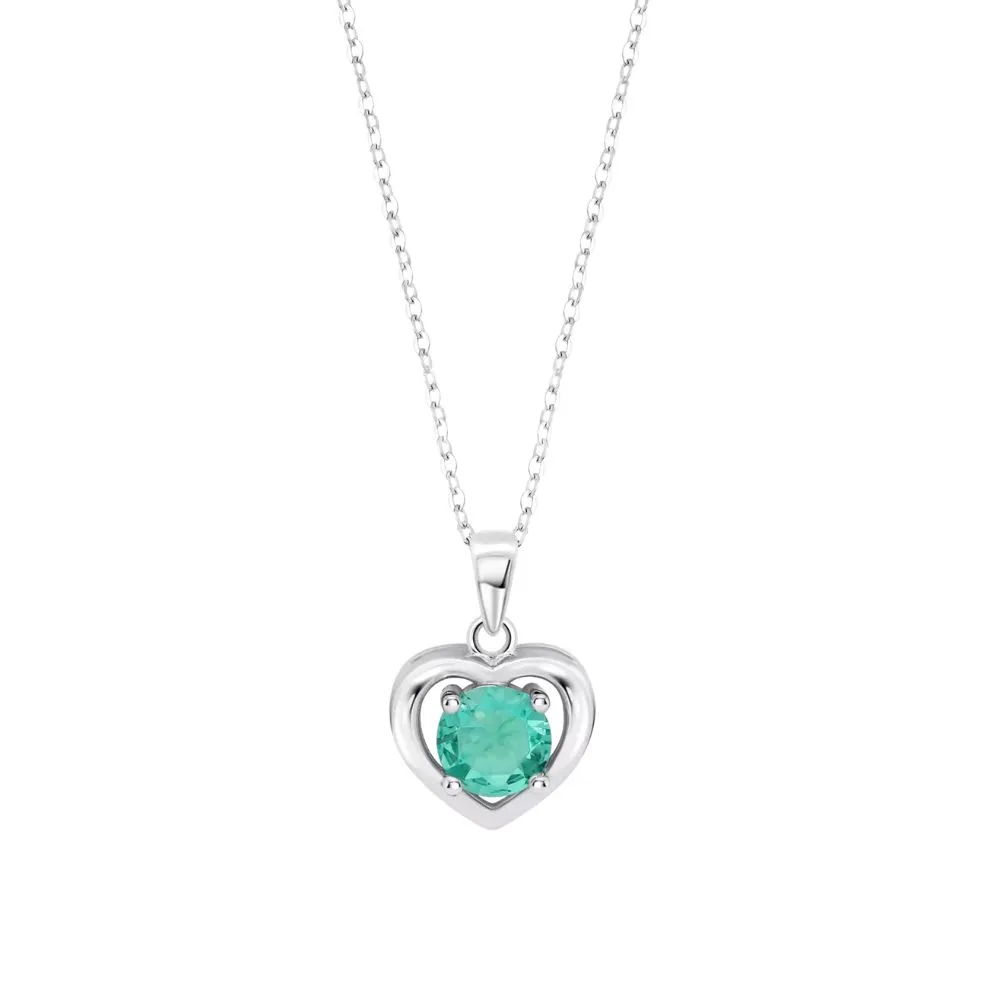 Colier din argint cu Cubic Zirconia Verde