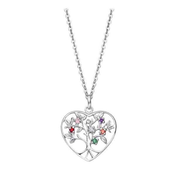 Colier din argint  cu pietre Cubic Zirconia Multicoloră