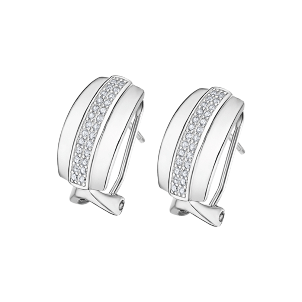 Cercei din argint  cu pietre Cubic Zirconia Incolor
