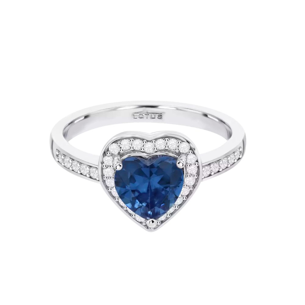 Inel din argint cu Cubic Zirconia Incolor, Cubic Zirconia Albastru Safir