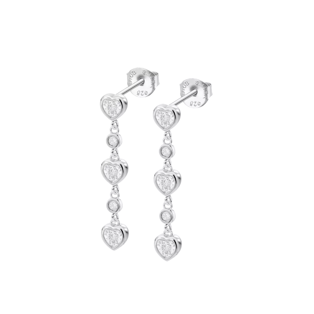 Cercei Pusete din argint  cu pietre Cubic Zirconia Incolor