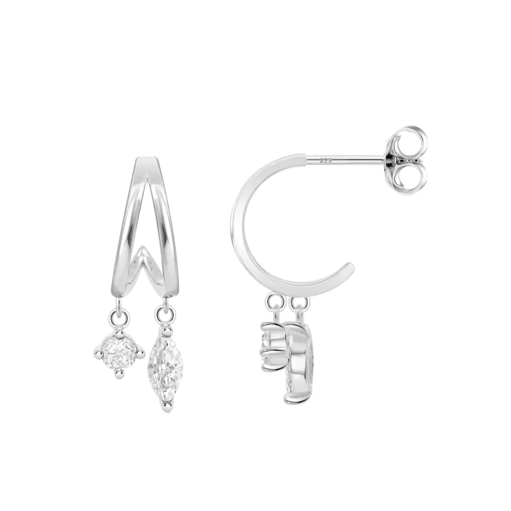 Cercei Pusete din argint cu Cubic Zirconia Incolor