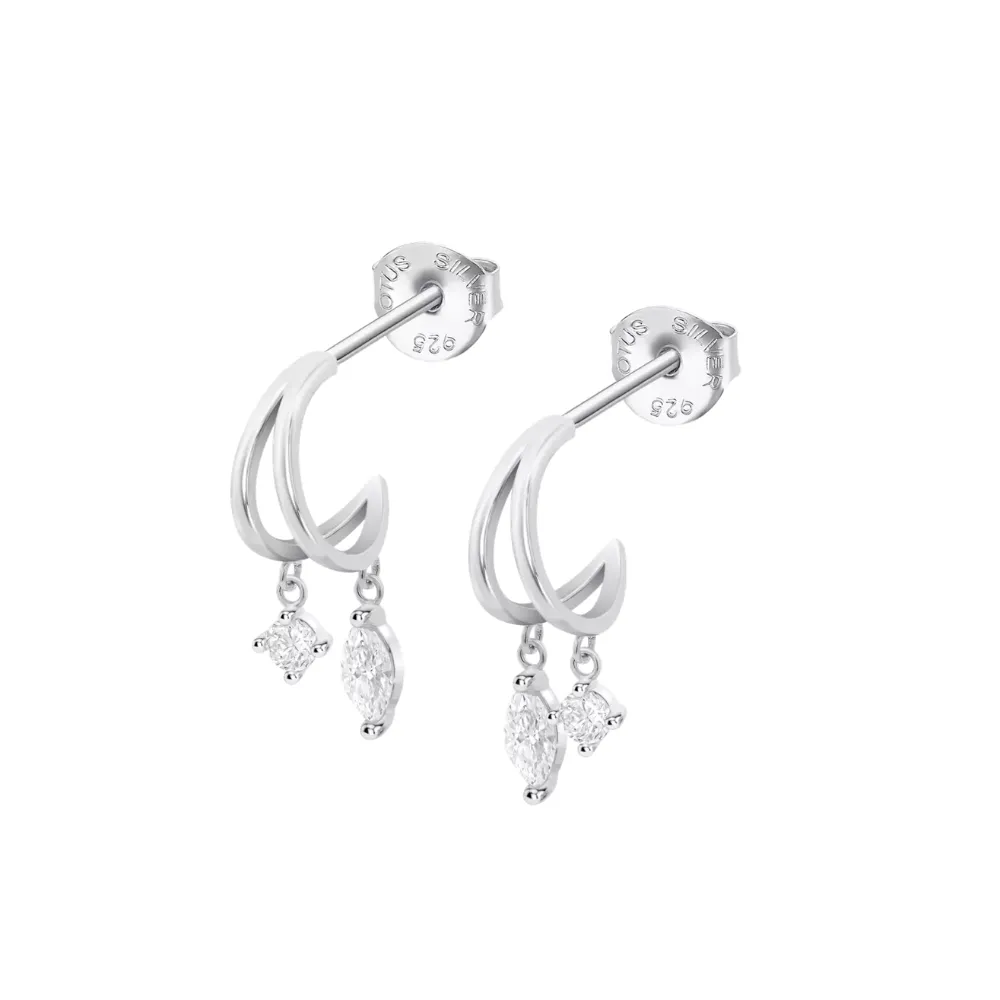 Cercei Pusete din argint cu Cubic Zirconia Incolor