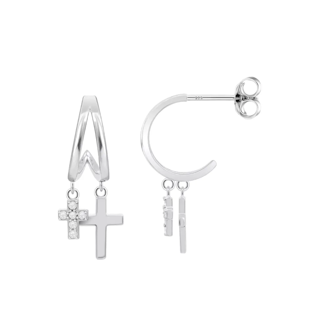 Cercei Pusete din argint cu Cubic Zirconia Incolor