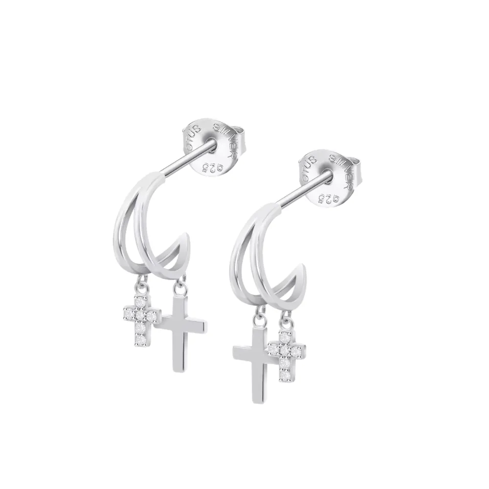 Cercei Pusete din argint cu Cubic Zirconia Incolor