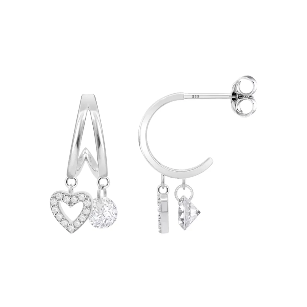 Cercei Pusete din argint cu Cubic Zirconia Incolor