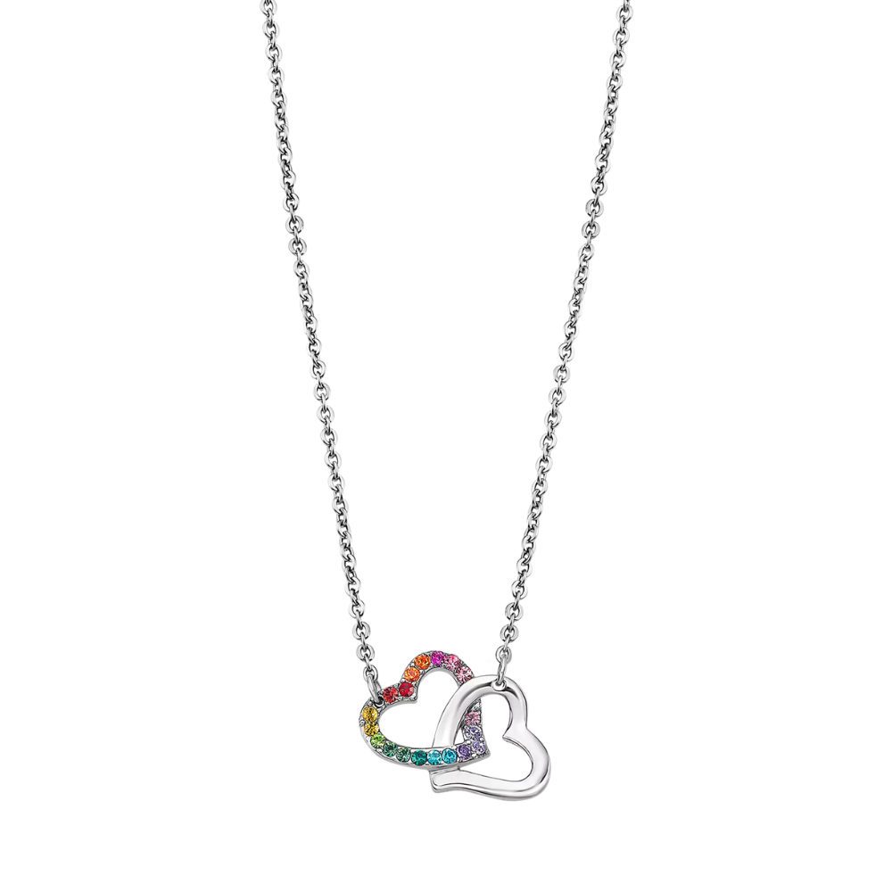 Colier din oțel  cu pietre Cubic Zirconia Multicoloră