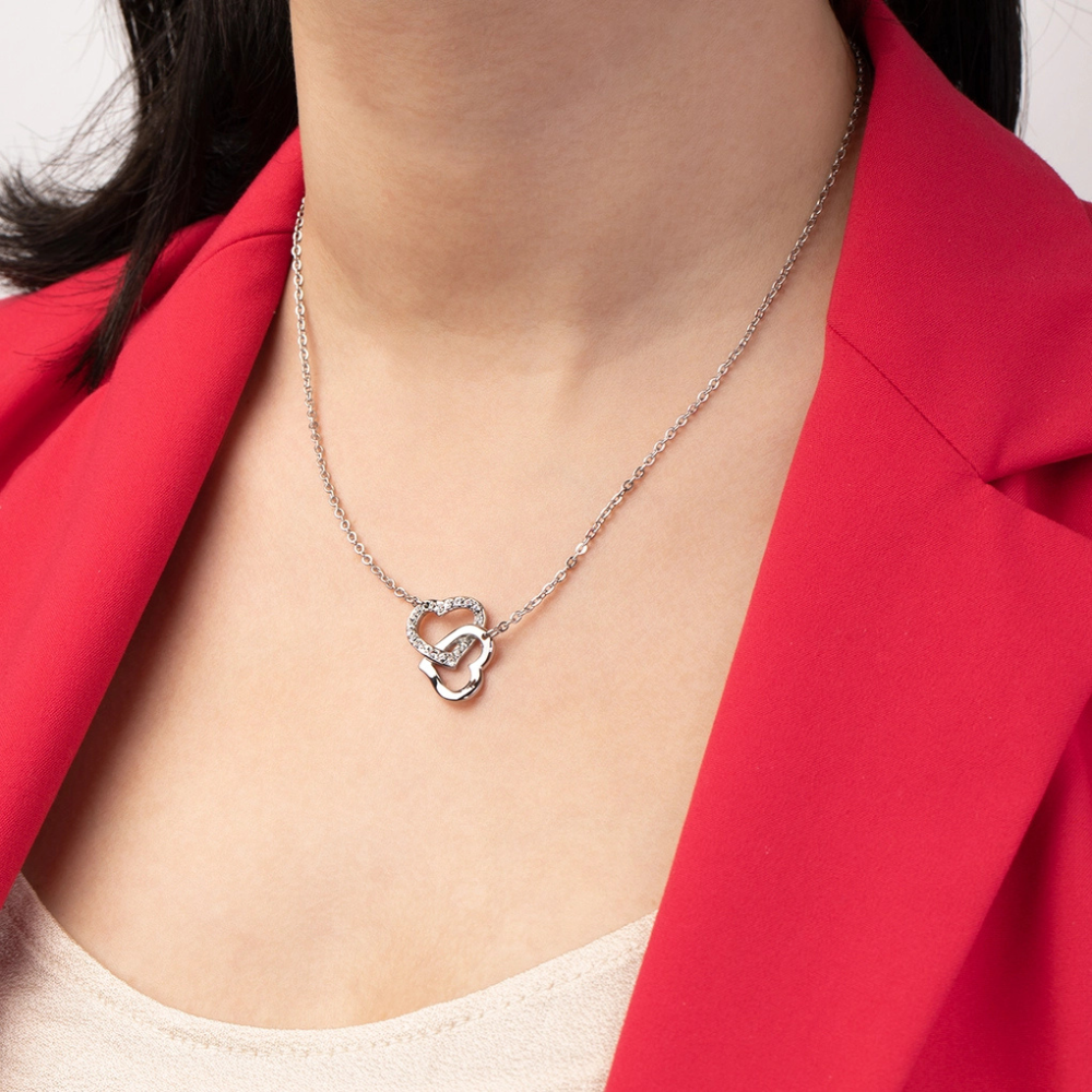 Colier din oțel  cu pietre Cubic Zirconia Incolor