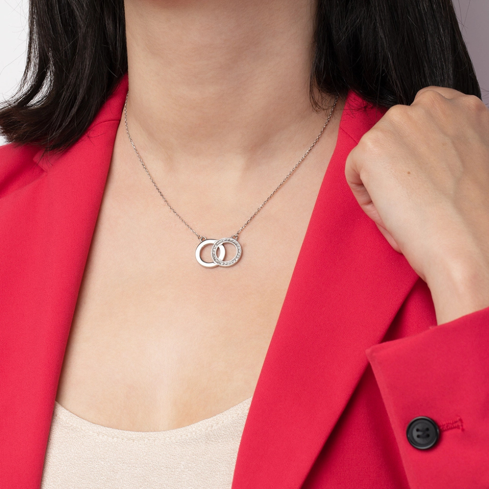 Colier din oțel  cu pietre Cubic Zirconia Incolor